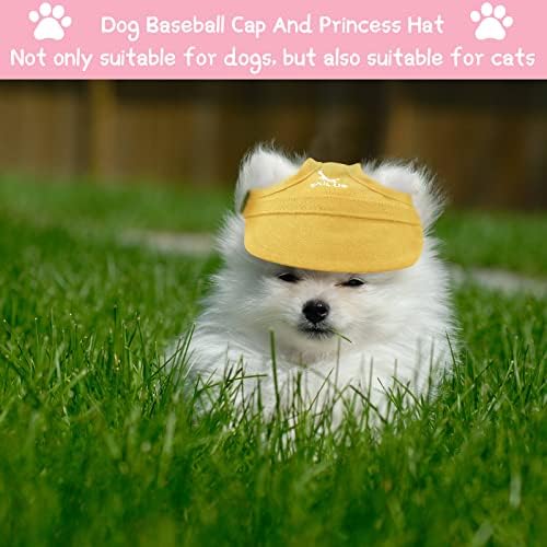3 peças Capas de beisebol de cachorro Visor Hats Pet Pet Outdoor Sports Chapéus com orifícios de orelha Mesh de cães de estimação