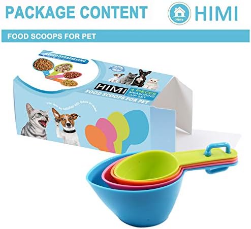 Hinmay Pet Food colhe xícaras de medição de plástico para cães e alimentos para gatos e pássaros