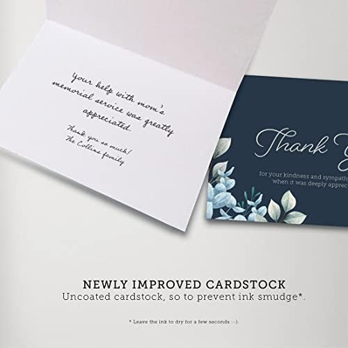 Cartões de simpatia fúnebre de cardamonoly com envelopes - Cartão de condolências com flores funerárias para celebração da vida,