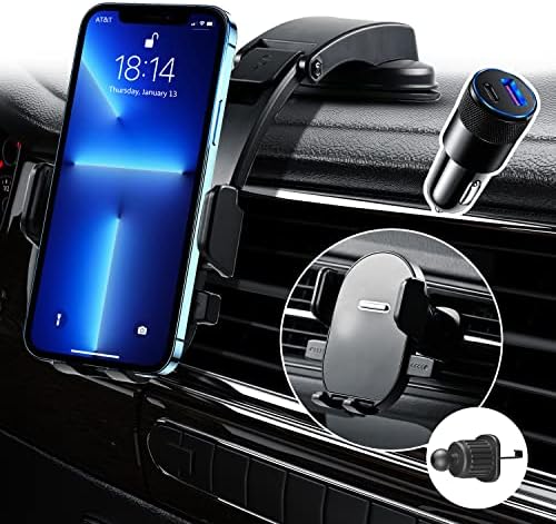 Derruyek Atualizou o suporte de telefone para carro, suporte para o painel do painel de carro, o berço do telefone celular universal Handsfree Berço Stand para iPhone Samsung All Smartphones, Black