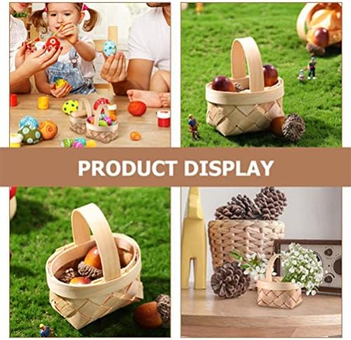 Ganazono Decoração de casa Mini cesta de tecido com alça: cestas de lascas de madeira cestas de armazenamento vazias 12pcs