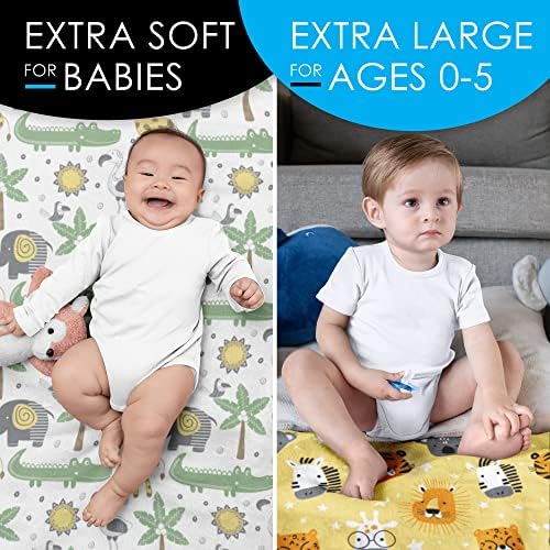 Cobertores de bebê para meninos e meninas, cobertor macio de Minky 30x40 | 2 pacote de grandes cobertores de bebê unissex | Para viagens, berçário, carrinho, swaddle ou receptor cobertores