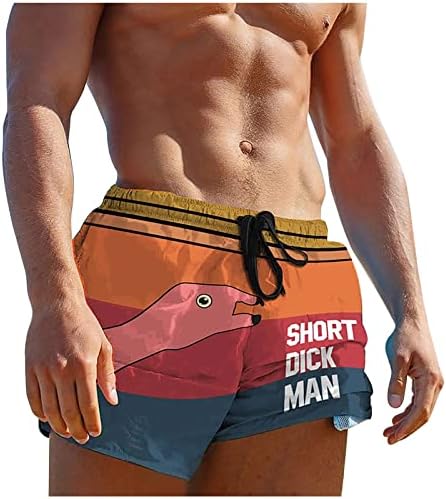 Shorts masculinos clássicos casuais encaixam shorts de praia de verão com cintura elástica e bolsos de shorts atléticos