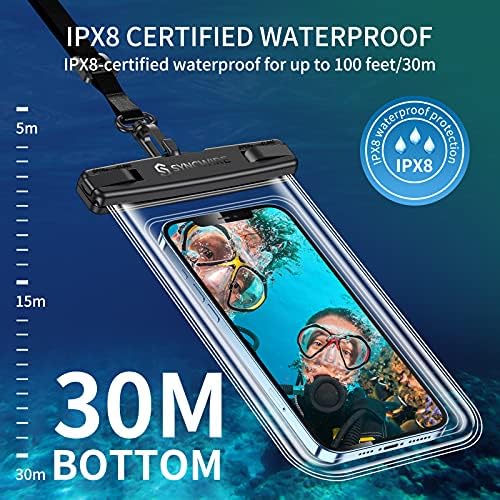 SyncWire Ipx8 Bolsa de telefone à prova d'água com cordão 2 pacote e saco de fã à prova d'água IP68 com cintura ajustável 2 pacote