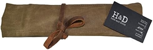Hide & Drink Canvas encerada Chave/ferramenta Rolo 11 bolsos pendurados para armazenamento para fadiga artesanal feita à