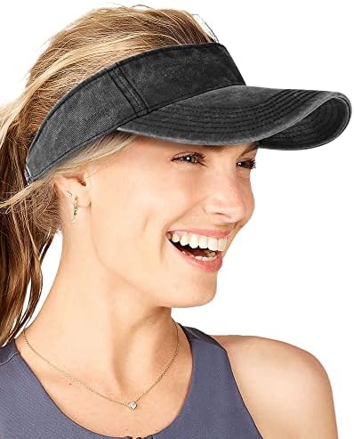 Furtalk Sun Visors for Men Men Men Sports Sun Visor Hats for Women Cotton Summer UV Hat com buraco de rabo de cavalo…