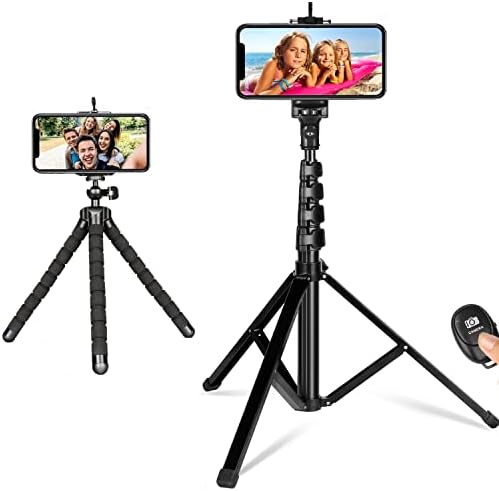 Pacote de tripé flexível com 62 Tripod Selfie Stick Remote para iPhone Android Stand Slowie Video Recording Vlogging