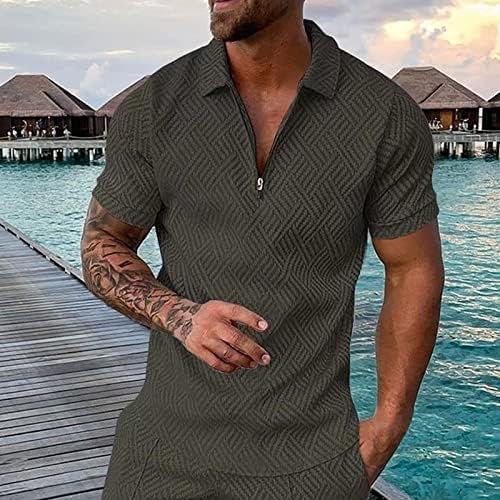 XILOCCER Mens roupas de verão Sorto de moletom Button Button Down Down Camise