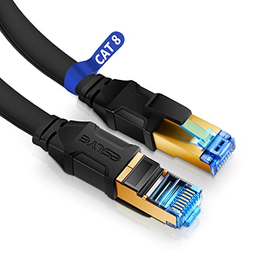 Cabo Ethernet de Etherne de CAT 8, Rede de Internet LAN de alta velocidade Cabo de cabo LAN para PS5, Xbox, Modem, Gaming Indoor e Outdoor Uso