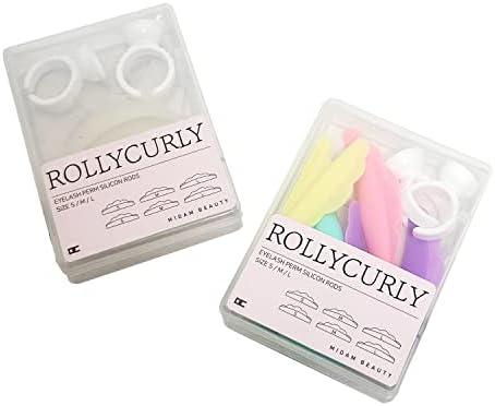 Amber Lash Rolly Curly Hastes com anéis de cola e aplicador em forma de Y para levantamento de cílios/cílios