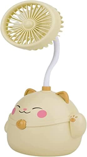 Cat Fan Pen Holder Mini Fan para mesa de mesa de mesa Mini mão Hand Hand Desk Fan Cartoon Viagem Fã de refrigeração pessoal