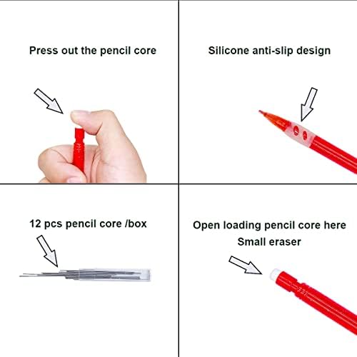 Conjunto de lápis mecânicos de mini mini, lápis automáticos de 15pcs com 3 apagadores de morango fofos, 4 tubos 0,7