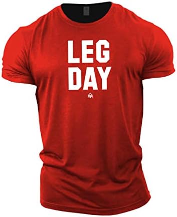 T-shirt de academia do dia da perna da ginástica | Treinamento de fisiculturismo masculino Treinamento de topo