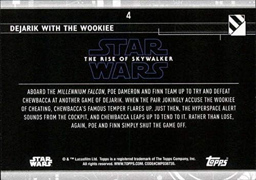 2020 Topps Star Wars The Rise of Skywalker Série 2 Blue 4 Dejarik com o cartão de negociação Wookiee Poe Dameron