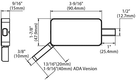 Inox BD1022-32D Lock de privacidade de montagem de montagem em superfície, aço inoxidável acetinado