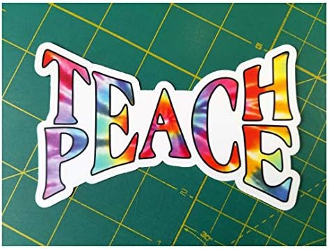 Minglewood Trading Teach Peace 5 Die Cut Decalk - Tie Dye - Hippie Love Liberdade