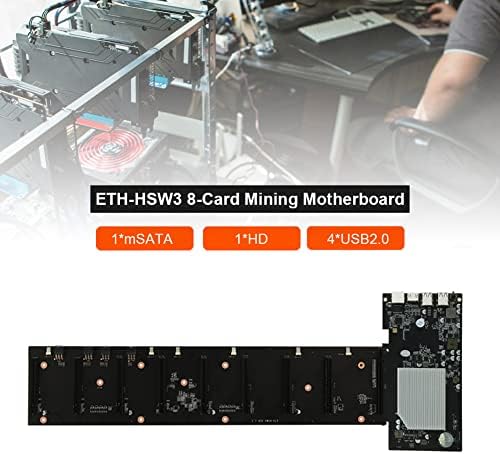 HNLBFG Mineração Rig Frame ETH-HSW3, 8 GPU Sistema completo de plataforma de mineração para moedas de mineração Ethereum, placa-mãe