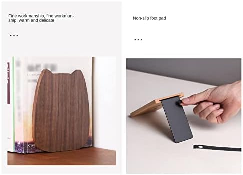 Livro de madeira termina para suportes decorativos para prateleiras Design de gato fofo Livros de madeira Office Office