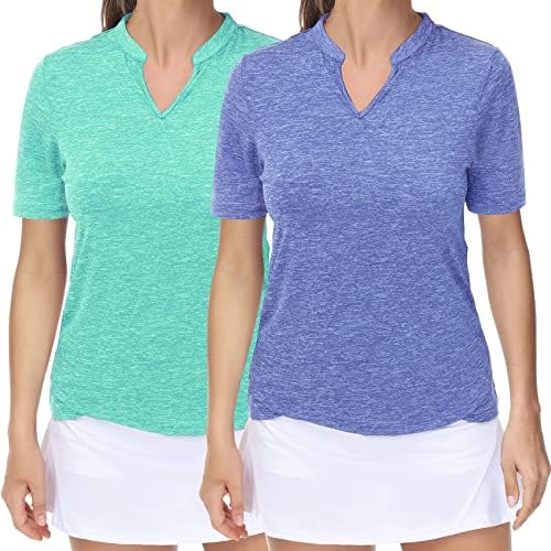 TrendiMax feminino 2 pacote de golfe camisas de pólo