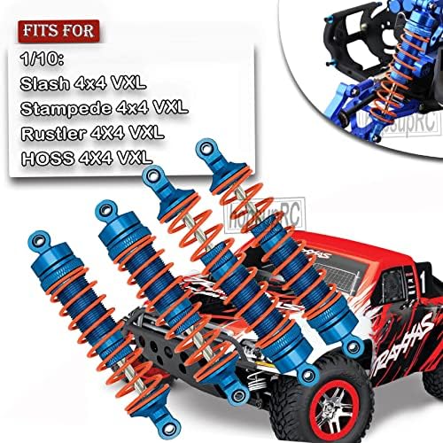 Atualizações do HopSUPRC Part para 1/10 Slash/Rustle/Stampede/Hoss 4x4 VXL 4WD, Metal Full Metal Big Bore RC CHOQUE RC EMBERTOR E LIGNIO BLOCOS BLOCOS DE CASTER Bloco C-Hubs Stub Exle Transports, Wheel Hex, Blue