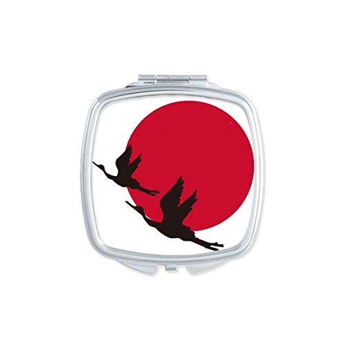 Japão Red Black Geese Mirror Portátil Compact Pocket Maquia