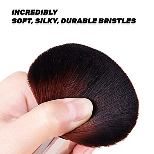 Shyswan Professional Synthetic Kabuki Brush - Brush de maquiagem grande, macia e multiuso para base, pó prensado