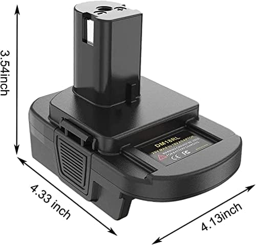 Janri DM18RL Battery Adapter Converter, com porta USB para Bateria de Dewalt a Ryobi, para Bateria de Bateria de Dewalt para