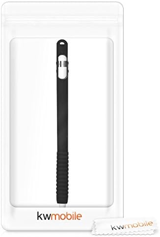 KWMOBILE SILICONE SKEL Compatível com Apple Lápis - Pele Soft Flexible Sleeve Grip Protetive Tampa para caneta para tablet - Black
