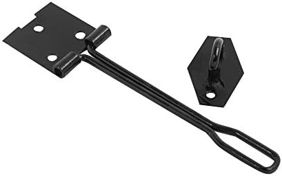 2 x HASP de aço preto e tipo de fio básico para travas de almofada 125mm