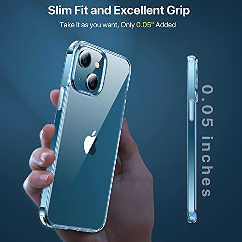 Miracase Crystal Clear Compatível com o caso do iPhone 14 e iPhone 13, [anti-amarelo] protetor de proteção à prova de choque, capa