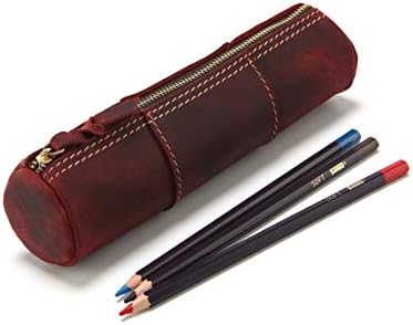 Saco de caneta para cilindros de estojo de lápis de couro de colasaro para adultos para adultos