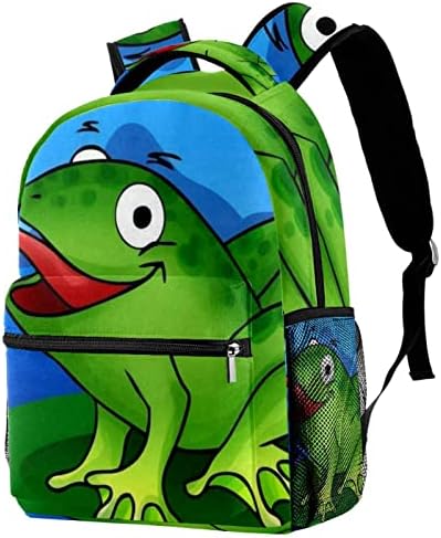 Mochila de viagem VBFOFBV para mulheres, caminhada de mochila ao ar livre esportes mochila casual Daypack, Cartoon Animal Frog Green