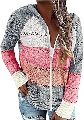 Ayaso Mulheres de manga comprida Colhido suéteres com capuz v pescoço de pescoço Casual