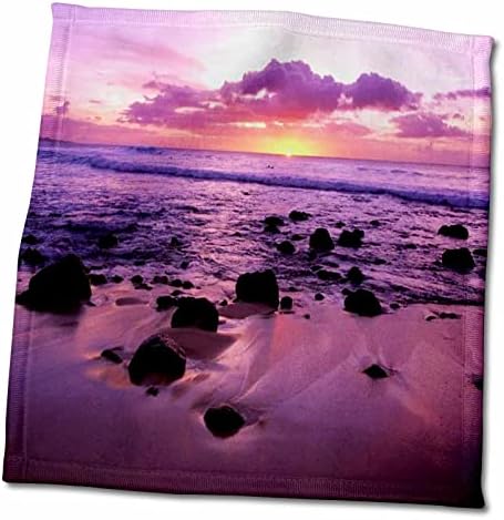 3drose Florene Havaí - Molokai Havaí ao pôr do sol - toalhas