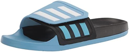 Adidas Unissex Adilette Slide Sandal, preto/branco/azul claro, 12 homens dos EUA