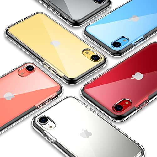 CoolQo Compatível para iPhone XR, com [2 x Protetor de tela de vidro temperado] CLEAR 360 Cobertura de corpo inteiro