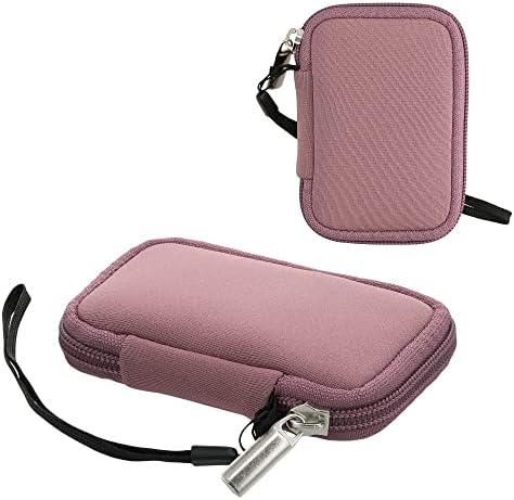 Case de neoprene kwmobile compatível com fones de ouvido - 2,3 x 3,5 polegadas com zíper - rosa escura