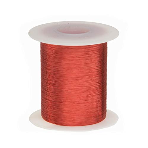 Fio de ímã, fio de cobre esmaltado pesado, 41 awg, 8 oz, 19670 'comprimento, 0,0035 de diâmetro, vermelho