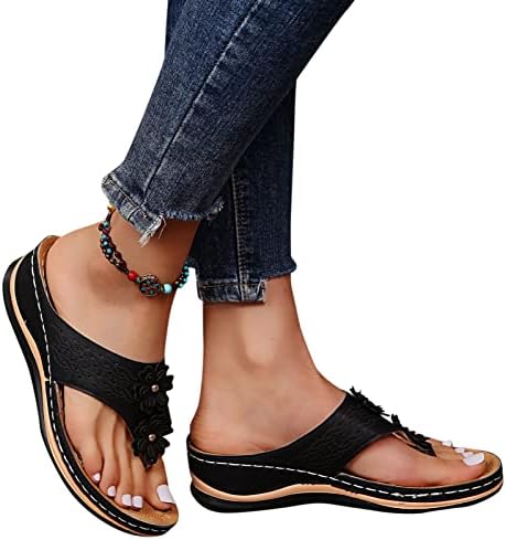 Sandálias femininas chinelos confortáveis ​​para mulheres com arco Apoio ao arco Casual Casual Ceda Plataforma Sandálias Sapatos
