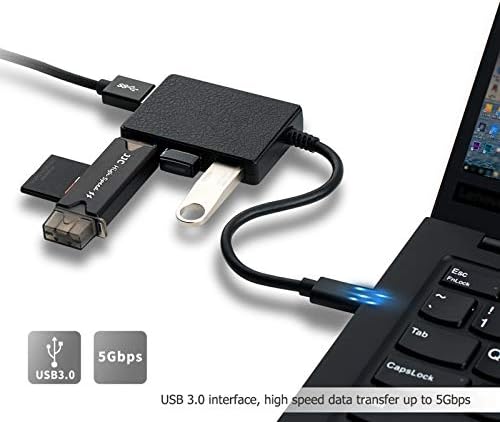 Tipo-C a 4 portas USB 3.0 Splitter de cubo, cubo de dados USB de 4 portas para notebook para laptop PC PC Drive flash Drive