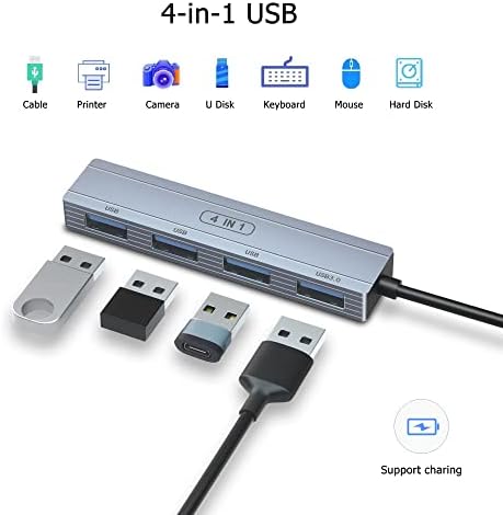 TargetGogo USB C Hub com 4 portas, tipo de alumínio USB C para USB 3.0 Adaptador para laptop, MacBook Pro/Air, iPad Pro,