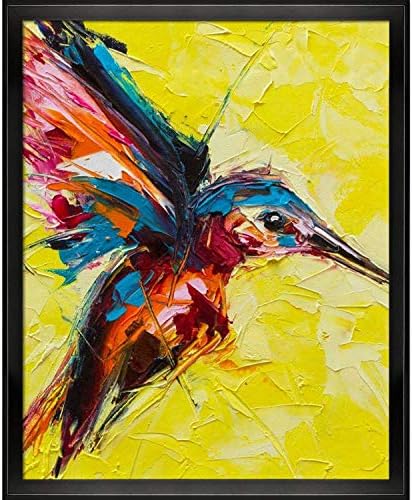 Artistbe Kingfisher em amarelo com estúdio Black Wood Angle Frame