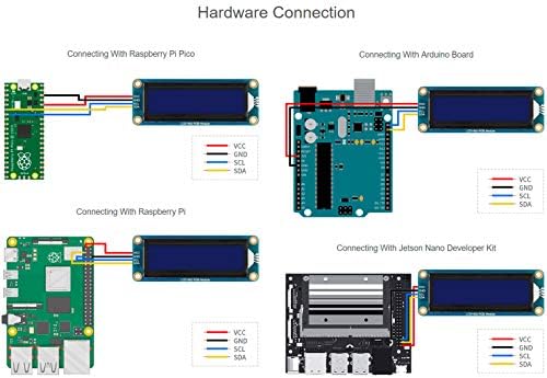 Para Arduino Raspberry Pi/Pi Pico Jetson Nano, LCD1602 RGB Módulo 16x2 caracteres de até 16 milhões