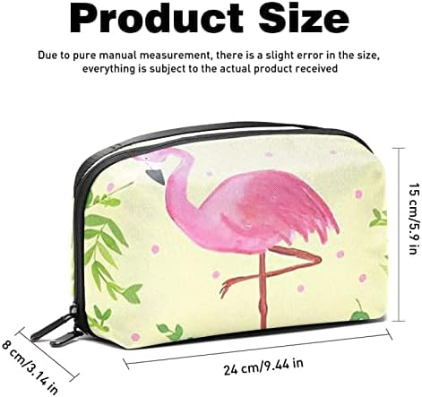 Bolsa de maquiagem de viagem sacos de maquiagem de bolsa de higieness à prova d'água para mulheres e meninas, bem -vindo a rosa Flamingo