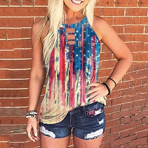 Bloups for Ladies Fall Summer Summer Boat Barco Pescoço American Star Graphic Cut Out Top Tees Listrado Girls adolescentes