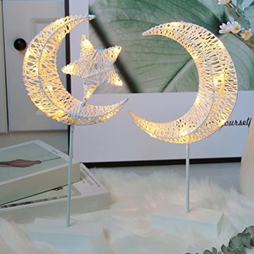 Lâmpadas de mesa de Kuyyfds, lâmpada decorativa de mesa, bateria alimentada por bateria Ramadã lumin