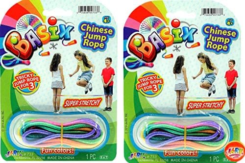 Corda de pulo chinês Game de corda de salto elástico para crianças e adultos I por Ja-Ru | Corda colorida de pular para meninas e meninos.