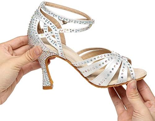 Tinrymx Women Shop Shoes de dança latina de shinestone salão super leve para salsa Sapatos de desempenho de casamento