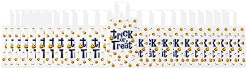 Fifth Ave Kraft 42 Bags Halloween Jack O Lanterna e sacos de guloseimas para doces de doces de doces ou truques de Halloween Sacos de doces de plástico para festas de festas de Halloween, lanches de Halloween, material de festa de evento