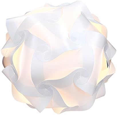 Kwmobile Diy Puzzle Lamp Shade - Modern IQ Jigsaw Light em 30 peças min. 15 projetos diferentes - Diâmetro aprox. 15,7 pol / 40 cm - branco em tamanho XL
